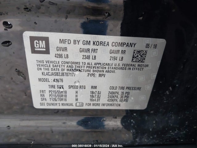 Buick Encore Preferred 2018 KL4CJASB2JB707177 Image 9
