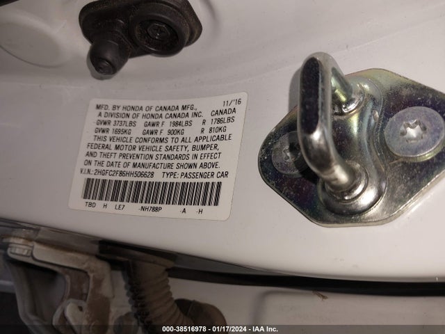 Honda CIVIC EX 2017 2HGFC2F86HH506628 Image 9