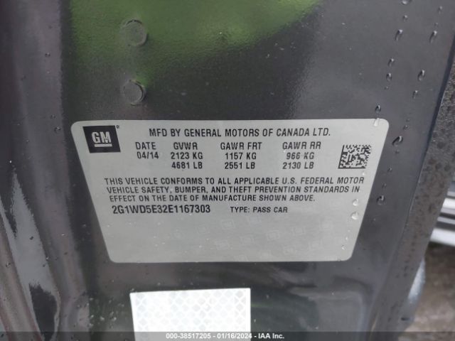 2G1WD5E32E1167303 Chevrolet IMPALA LIMITED POLICE