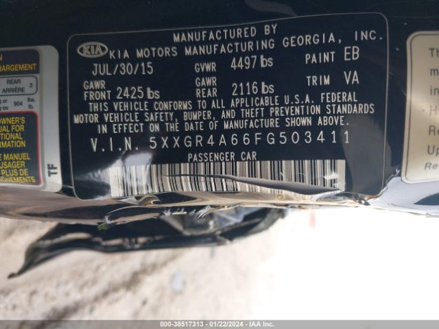 5XXGR4A66FG503411 KIA Optima Sx Turbo