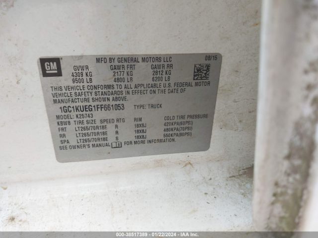 1GC1KUEG1FF661053 Chevrolet Silverado 2500hd Wt