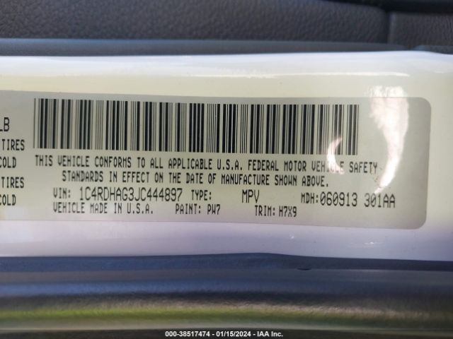 1C4RDHAG3JC444897 Dodge Durango Sxt Rwd