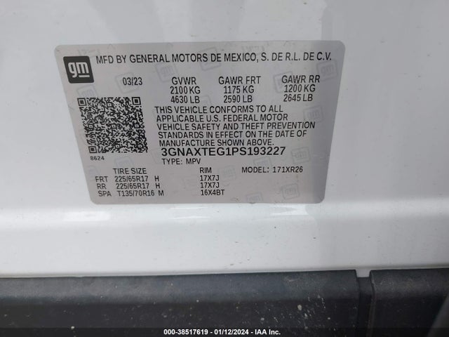Chevrolet Equinox Awd 2fl 2023 3GNAXTEG1PS193227 Image 9