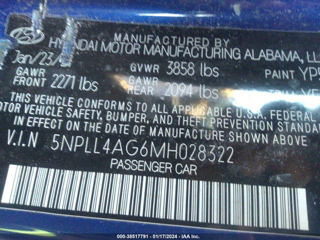 Hyundai ELANTRA SE 2021 5NPLL4AG6MH028322 Image 9