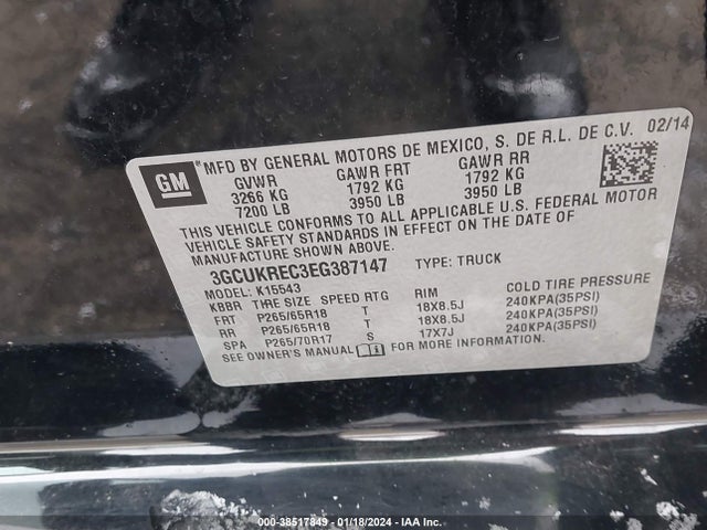 Chevrolet Silverado 1500 1lt 2014 3GCUKREC3EG387147 Image 9