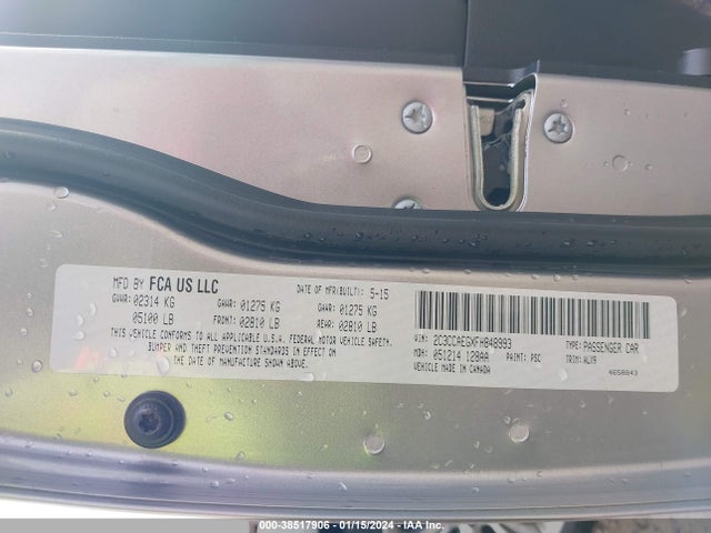 2C3CCAEGXFH848993 Chrysler 300C