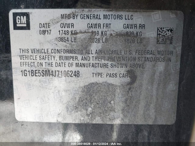 Chevrolet Cruze Lt Auto 2018 1G1BE5SM4J7106248 Image 9