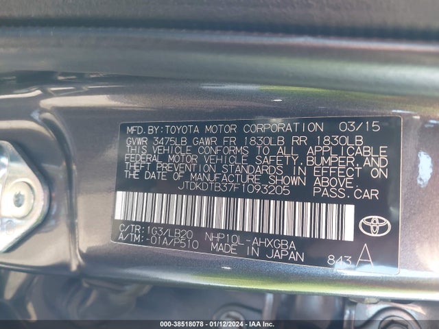 Toyota Prius C Four 2015 JTDKDTB37F1093205 Image 9