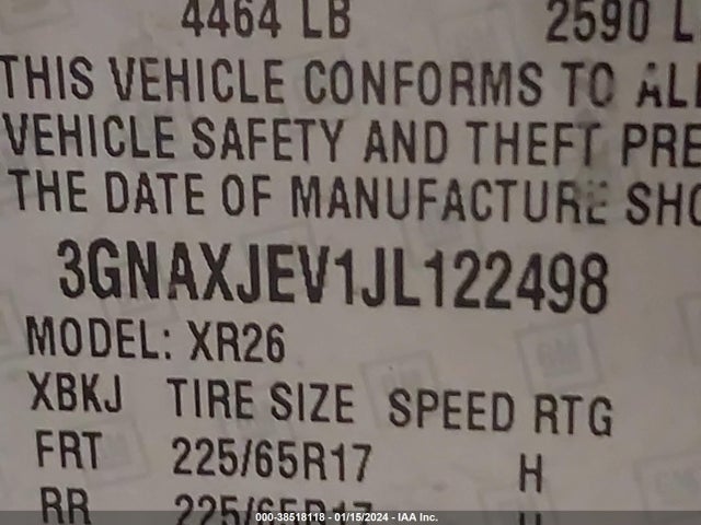Chevrolet EQUINOX LT 2018 3GNAXJEV1JL122498 Image 9