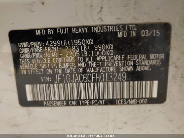 JF1GJAC60FH013249 Subaru Impreza 2.0i Premium