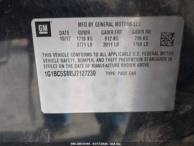 Chevrolet Cruze Ls Auto 2018 1G1BC5SM5J7127230 Image 9