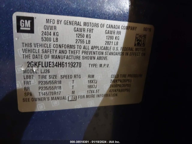 GMC Terrain Slt 2017 2GKFLUE34H6119270 Image 9