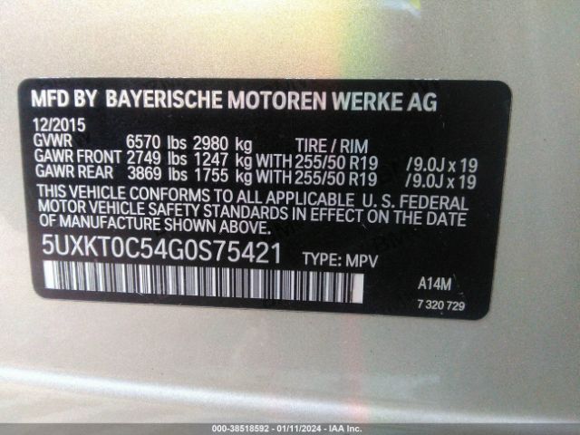 5UXKT0C54G0S75421 BMW X5 Edrive Xdrive40e