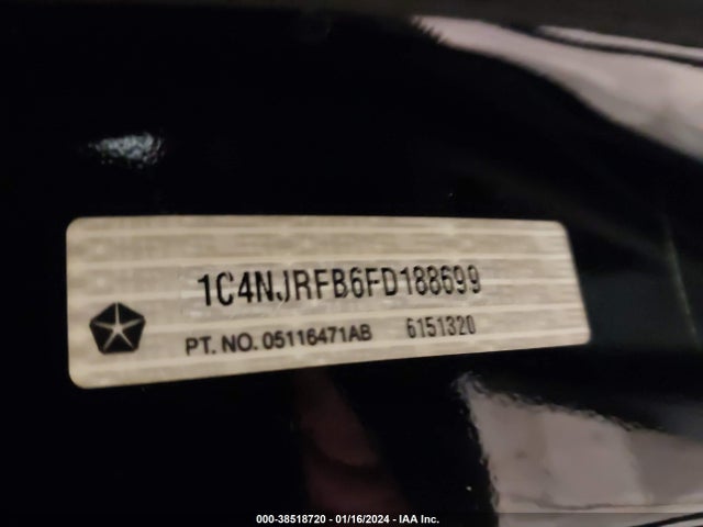2015 JEEP PATRIOT LATITUDE VIN: 1C4NJRFB6FD188699
