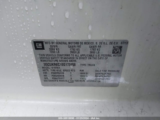Chevrolet Silverado 1500 2lt 2014 3GCUKREC1EG173158 Image 9