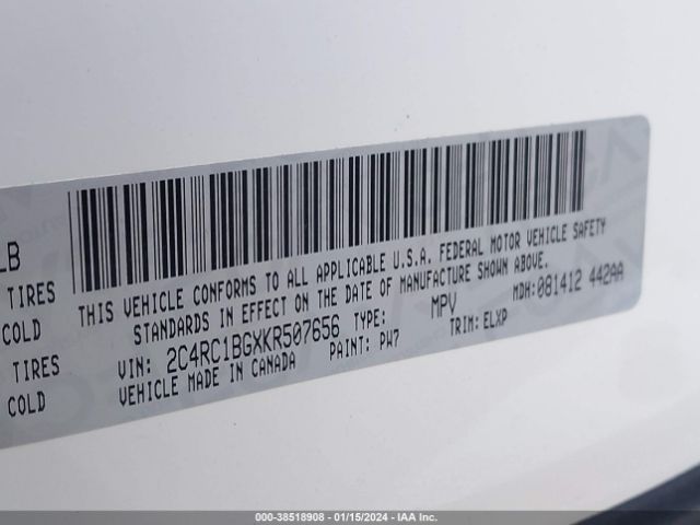 2019 CHRYSLER PACIFICA 2C4RC1BGXKR507656 Photo 8