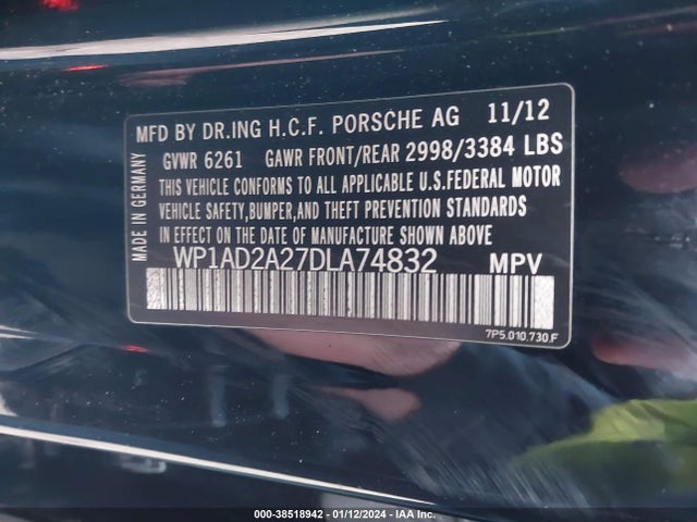 2013 PORSCHE CAYENNE WP1AD2A27DLA74832 Photo 8