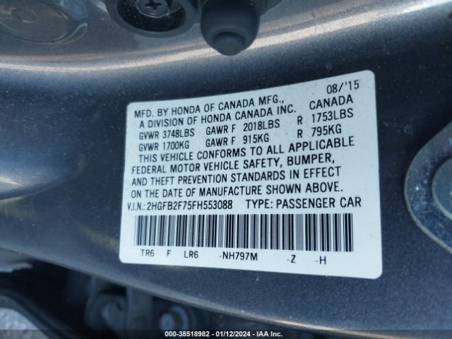 2HGFB2F75FH553088 Honda CIVIC SE