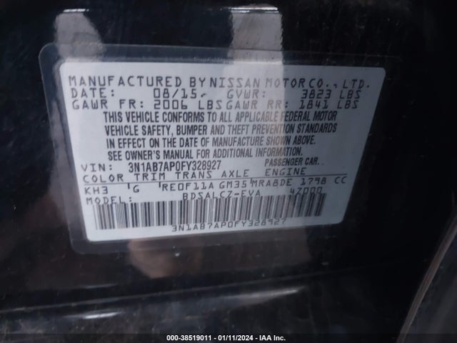 Nissan SENTRA S 2015 3N1AB7AP0FY328927 Image 9