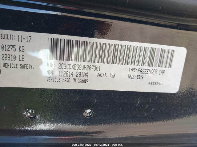 Dodge Charger Sxt Rwd 2018 2C3CDXBG9JH207301 Image 9