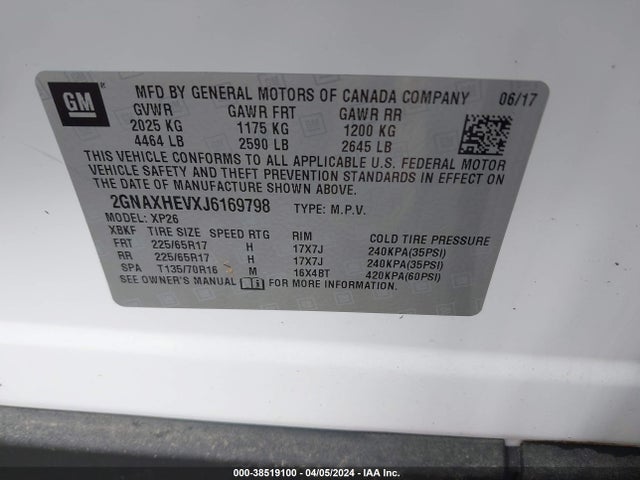 Chevrolet EQUINOX LS 2018 2GNAXHEVXJ6169798 Image 9