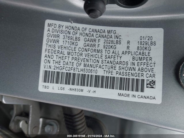 Honda Civic Sport 2020 2HGFC2F87LH530610 Image 9