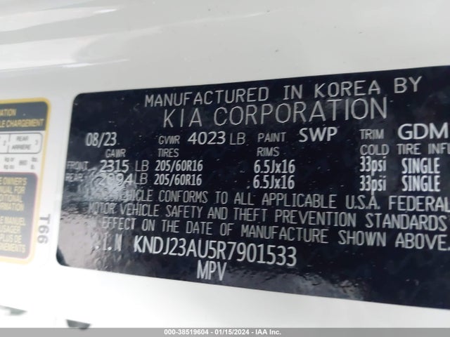 KIA SOUL LX 2024 KNDJ23AU5R7901533 Image 9