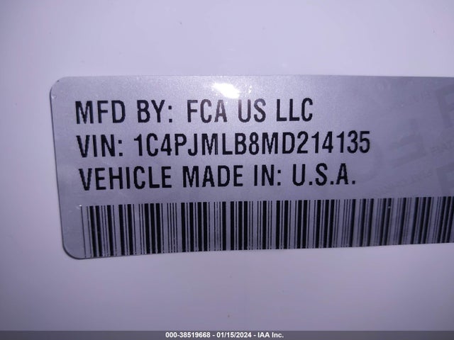 2021 JEEP CHEROKEE ALTITUDE 4X4 VIN: 1C4PJMLB8MD214135