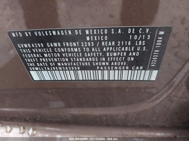 Volkswagen Jetta 2.0l Tdi 2014 3VWLL7AJ9EM383958 Image 9