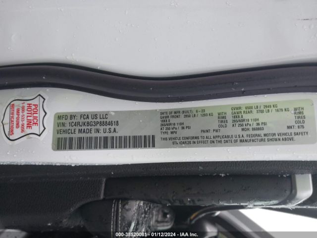 1C4RJKBG3P8884618 Jeep Grand Cherokee L Limited 4x4