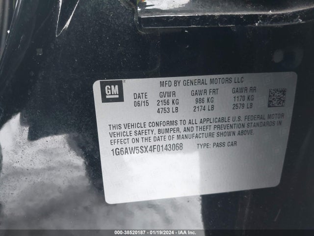 Cadillac Cts Standard 2015 1G6AW5SX4F0143068 Image 9