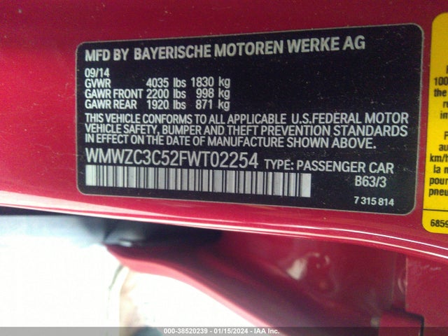 2015 MINI COUNTRYMAN WMWZC3C52FWT02254 Photo 8