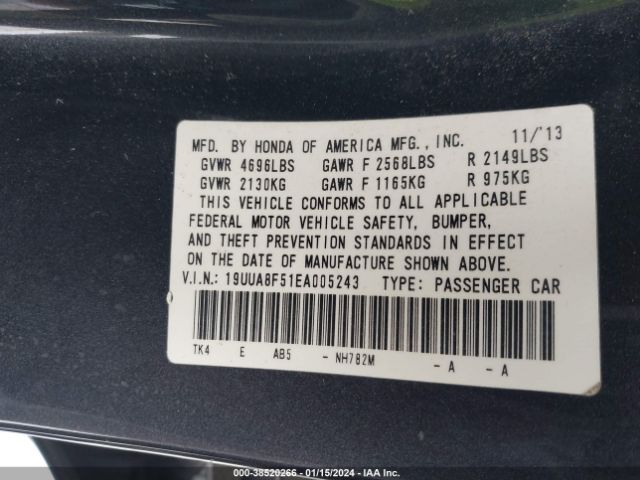 19UUA8F51EA005243 Acura Tl 3.5
