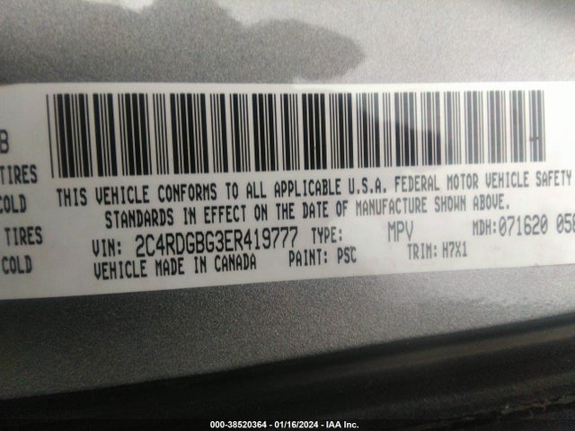 Dodge Grand Caravan Avp/se 2014 2C4RDGBG3ER419777 Image 9