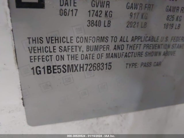Chevrolet Cruze Lt Auto 2017 1G1BE5SMXH7268315 Image 9