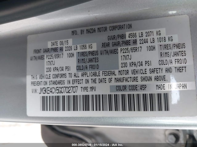 Mazda Cx-5 Touring 2016 JM3KE4CY5G0702707 Image 9