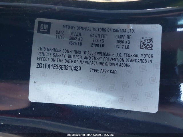 Chevrolet Camaro 2ls 2014 2G1FA1E36E9210429 Image 9