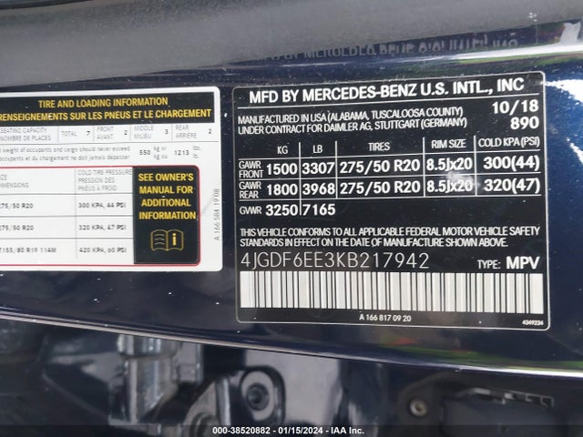 Mercedes-Benz Gls 450 4matic 2019 4JGDF6EE3KB217942 Image 9