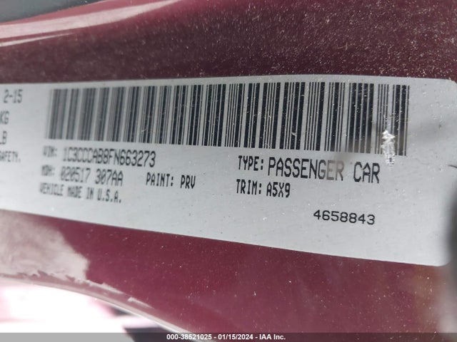 Chrysler 200 Limited 2015 1C3CCCAB8FN663273 Image 9