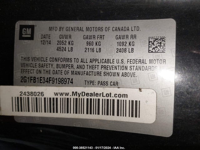 Chevrolet Camaro 2ls 2015 2G1FB1E34F9198974 Image 9