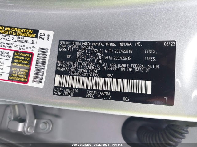 Toyota Grand Highlander Xle 2024 5TDAAAB5XRS001988 Image 9