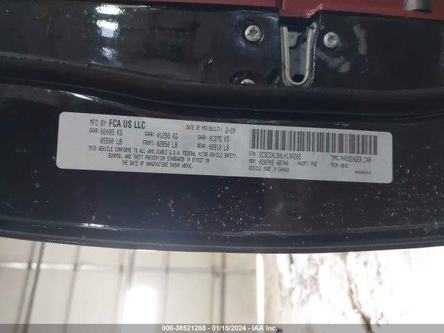 Dodge Charger Srt Hellcat Rwd 2020 2C3CDXL9XLH134202 Image 9