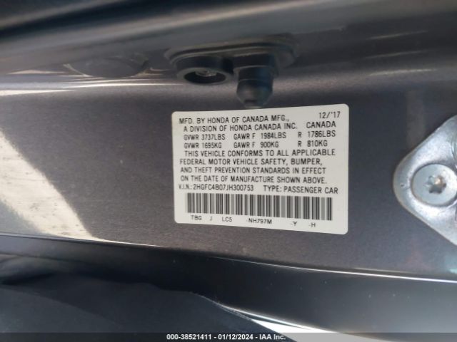 Honda Civic Lx-p 2018 2HGFC4B07JH300753 Image 9
