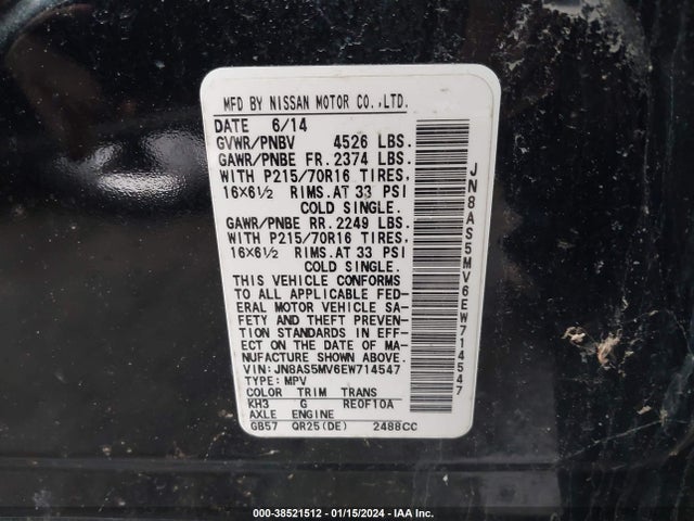Nissan Rogue Select S 2014 JN8AS5MV6EW714547 Image 9