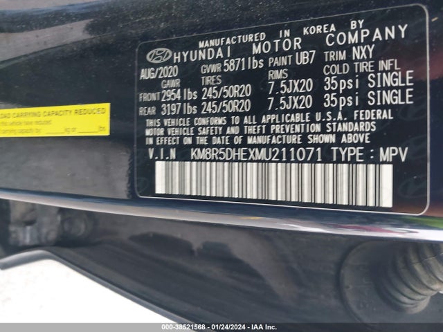 Hyundai Palisade Limited 2021 KM8R5DHEXMU211071 Image 9