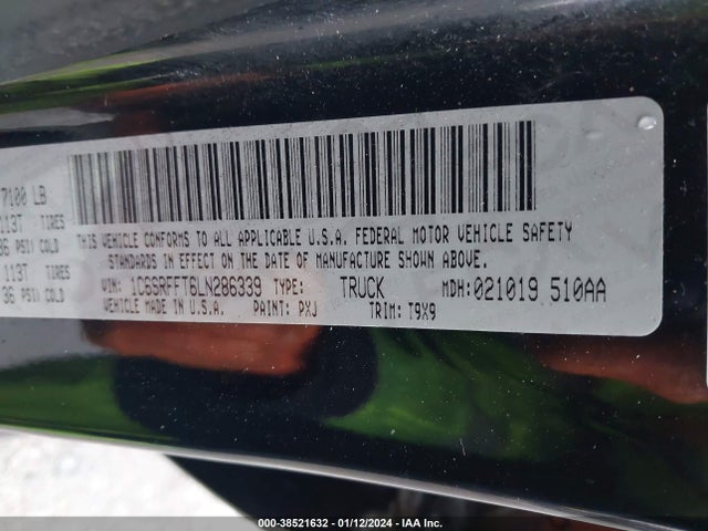 RAM 1500 Big Horn  4x4 5'7 Box 2020 1C6SRFFT6LN286339 Image 9