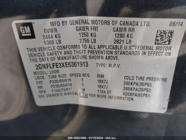 2GNFLFE3XE6361913 Chevrolet EQUINOX 1LT