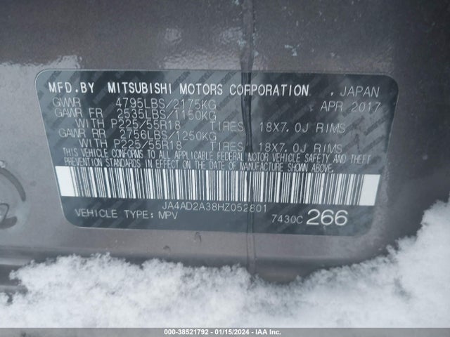 JA4AD2A38HZ052801 Mitsubishi Outlander Es