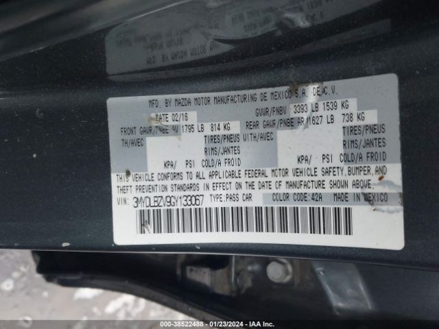 3MYDLBZV9GY133067 Scion IA