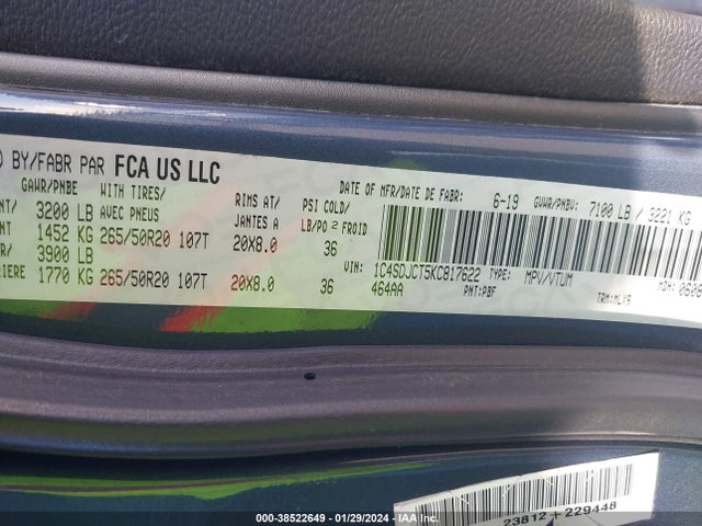 Dodge Durango R/t 2019 1C4SDJCT5KC817622 Image 9